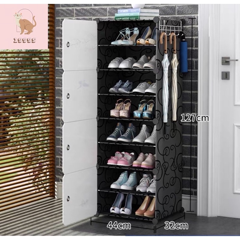 TỦ NHỰA LẮP GHÉP ĐỂ GIÀY DÉP 8 Ô  GHÉP 1x8 ĐA NĂNG, THÔNG MINH