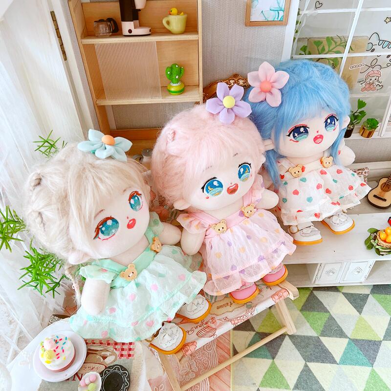 Outfit doll 20cm váy hoa nhí hai dây