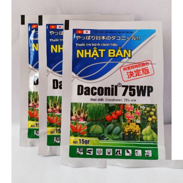 Thán thư thối bông, phấn trắng, đốm lá, đỗ ngã cây con, sương mai, DACONIL 75WP gói 15gr