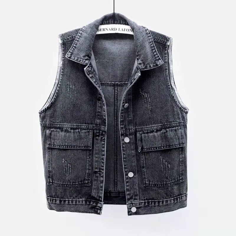 Áo Khoác Denim Sát Nách Dáng Rộng Phối Túi Lớn Đơn Giản Thời Trang Xuân Hè Hàng Mới Dành Cho Bạn Nữ 2021 | BigBuy360 - bigbuy360.vn