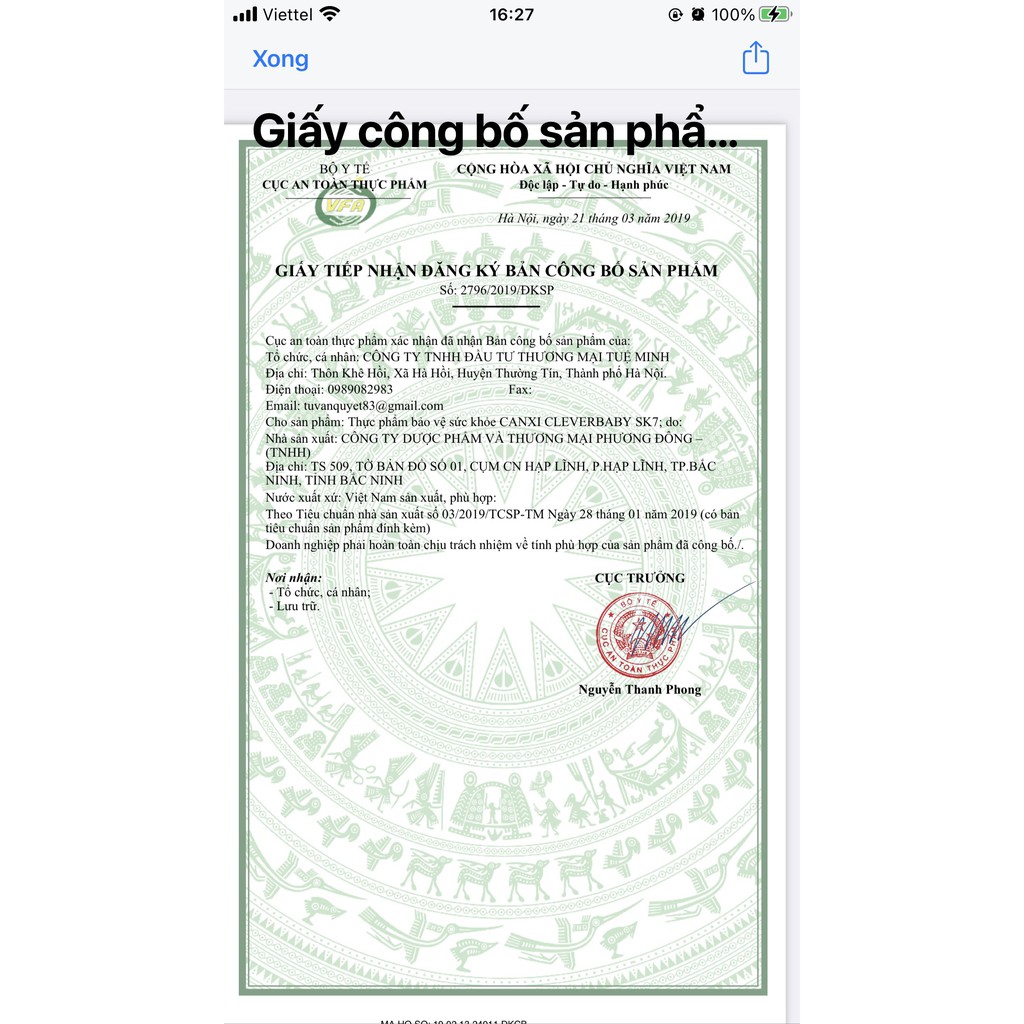 Canxi CleverBaby SK7 - Bổ sung canxi Nano, vitamin D3 cho bé yêu
