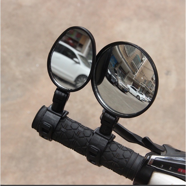 Gương chiếu hậu cho xe đạp loại tròn có thể xoay và gập 360 độ
