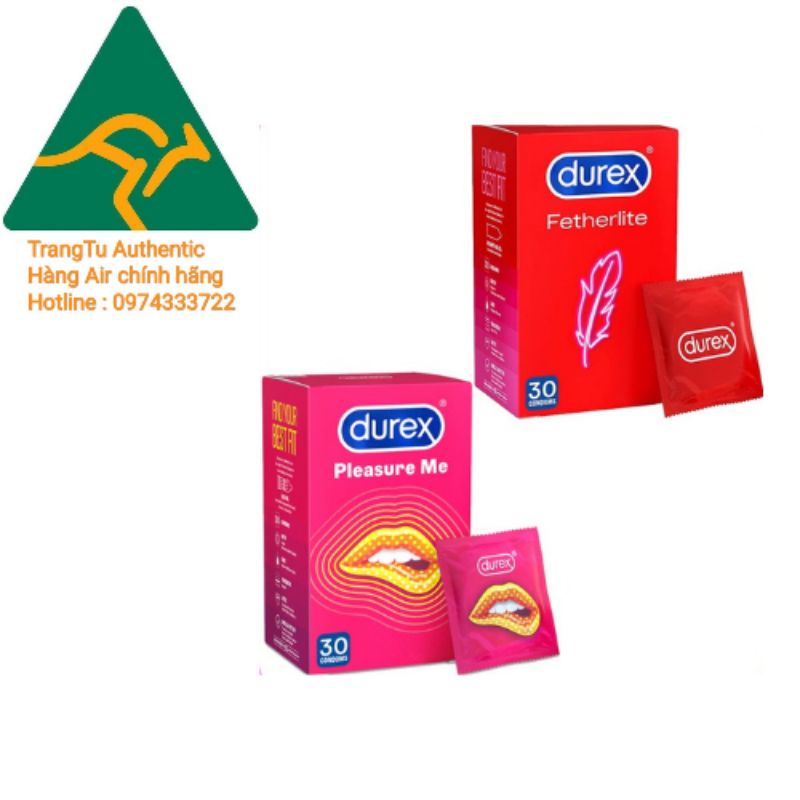 Bao cao su Durex 30 miếng siêu mỏng( hàng nội địa Úc)