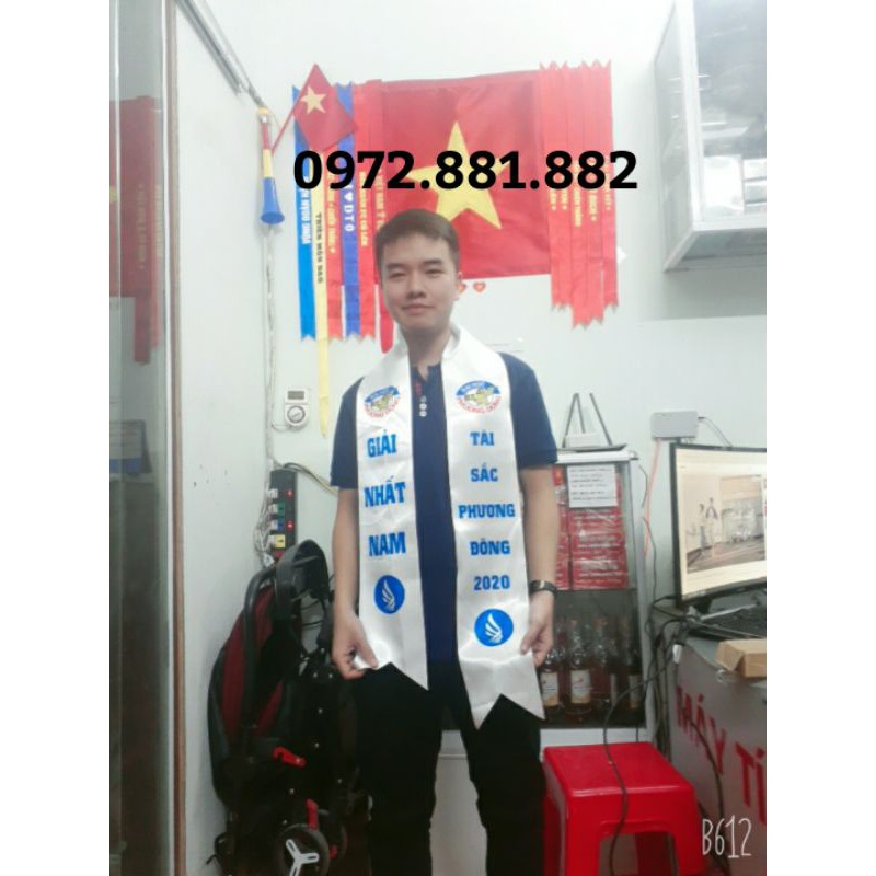 In băng đeo chéo, băng hoa hậu, băng khai trương