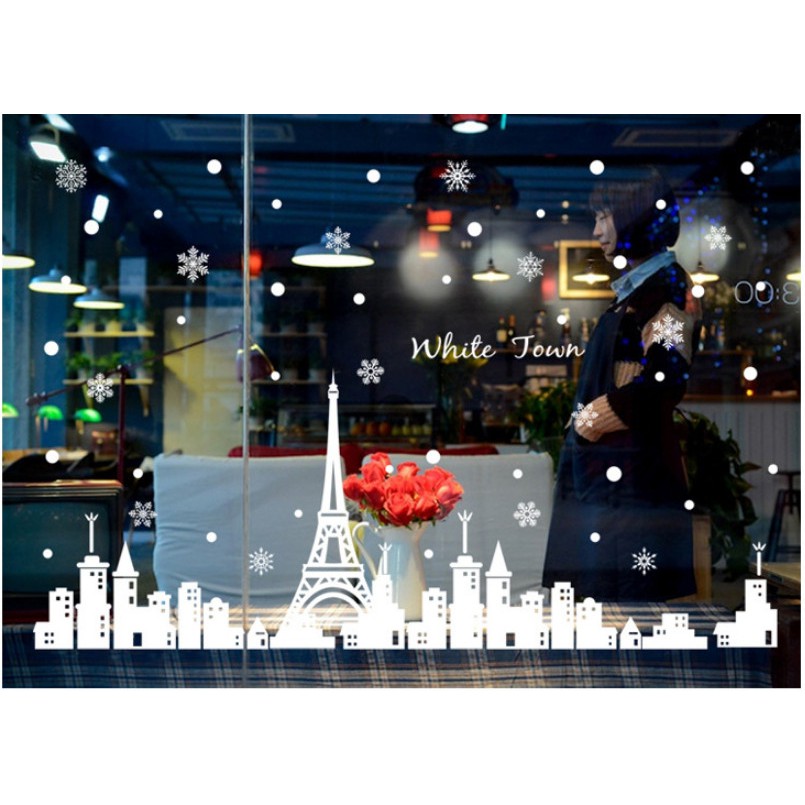 Decal trang trí Thành Phố Tháp lớn WHILE JOWN
