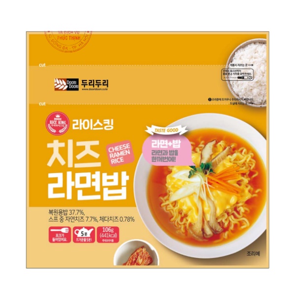 Mỳ Ramen Và Cơm Trộn Hàn Quốc DOORI DOORI Vị Phomai Gói 106g