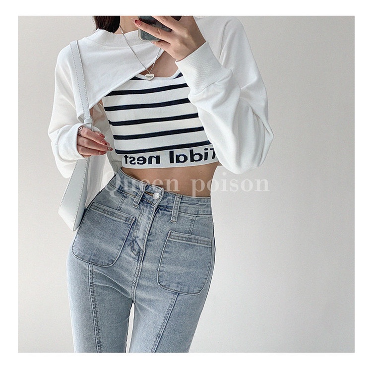 Cocory vn Quần Jean Ống Đứng Lưng Cao Phong Cách Đường Phố Cổ Điển