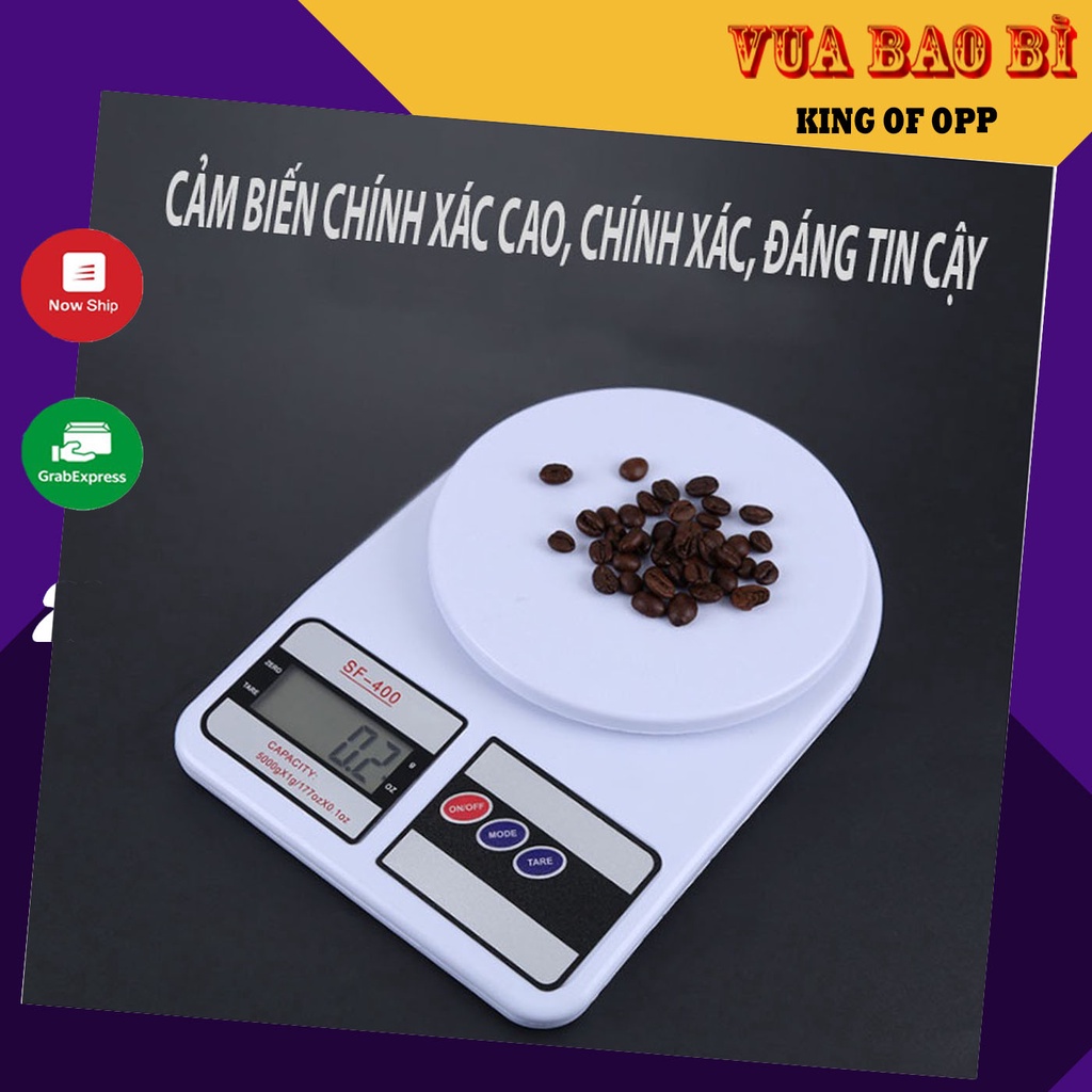 Bộ cân điện tử nhà bếp mini màn hình LCD 5kg, 16.5 x 12.8 x 3.2cm - VUA BAO BÌ