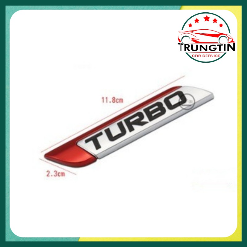 Chữ TURBO 3D Kim Loại Trang Trí ngoại thất  Xe Hơi xe ô tô.