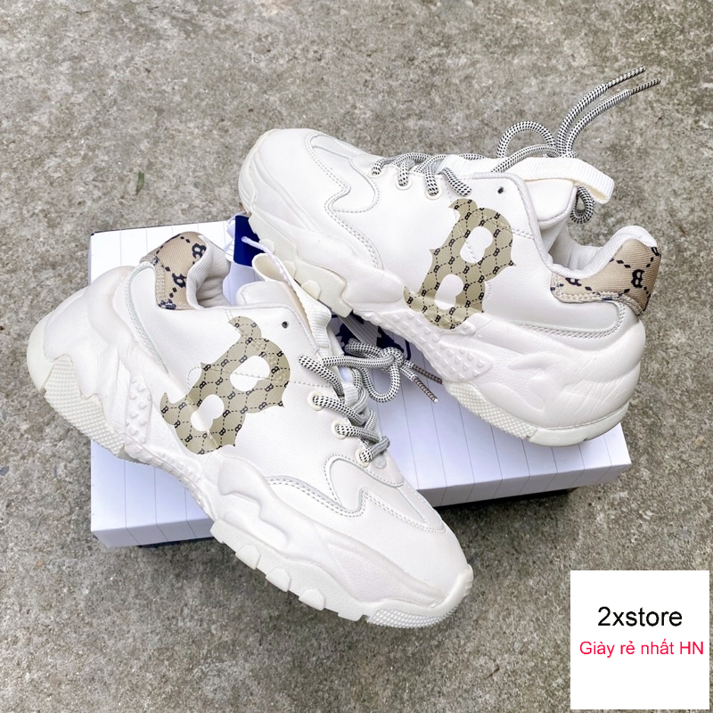 Giầy MLB chunky mono chữ B nâu chất đẹp full hộp