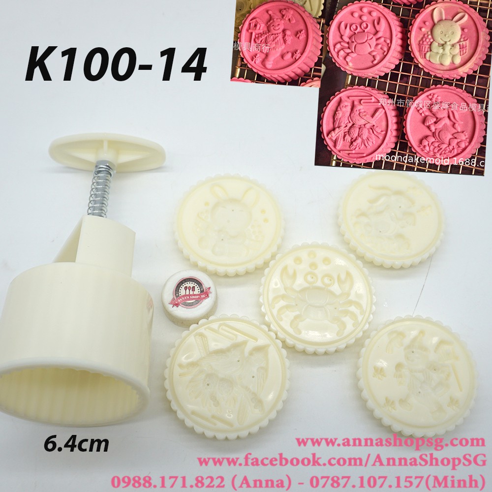K100-14 KHUÔN TRUNG THU 100g CUA, THỎ
