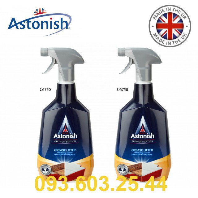 Tẩy dầu mỡ Astonish tẩy sạch dầu mỡ cứng đầu trên máy hút mùi, bếp gas, bếp từ, tường bếp, xoong chảo