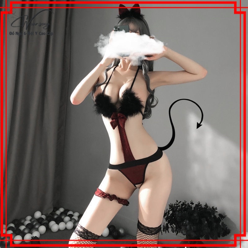 Coplay Bộ Mix Lông Sexy Gợi Cảm MS676 [CWEAR.SEXY_ĐỒ NGỦ &amp; NỘI Y CAO CẤP]
