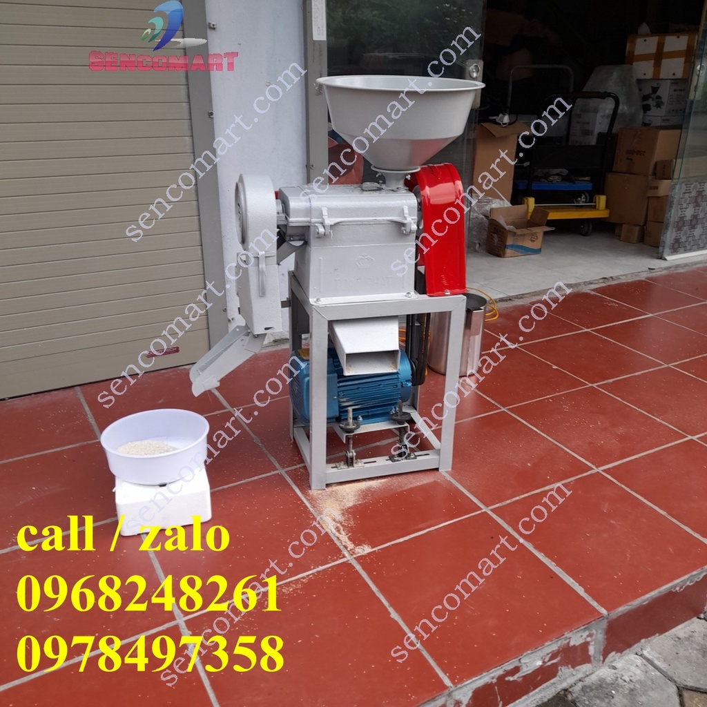Máy xát lúa, xát gạo mini gia đình Sencomart.