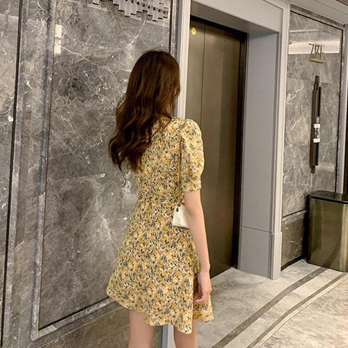 Đầm voan nữ hoa nhí lụa tay phồng dễ thương dự tiệc - Váy đầm nữ thắt eo cá tính tôn dáng che khuyết điểm tốt - Anquachi | BigBuy360 - bigbuy360.vn