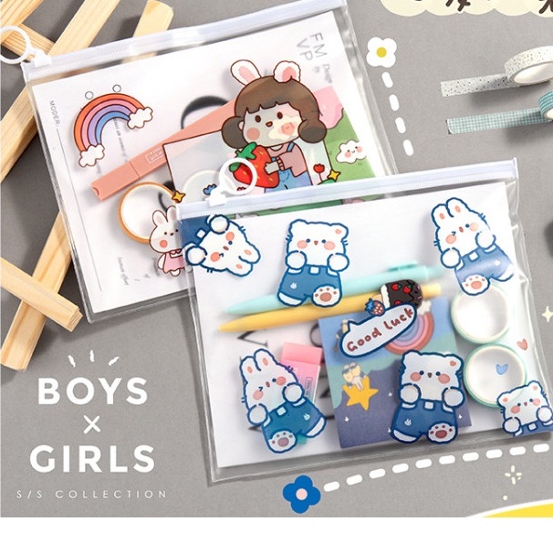 Túi Zip đựng tài liệu, bài kiểm tra A4, A5 hoạt hình dễ thương LILA TUIZIPCUTE