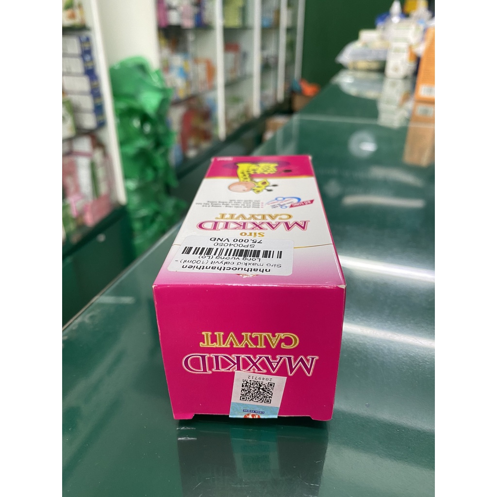 Siro MAXKID CALYVIT Giúp bổ sung các ion canxi, kẽm, magie, vitamin D3 và các vi chất cần thiết cho sự phát triển răng