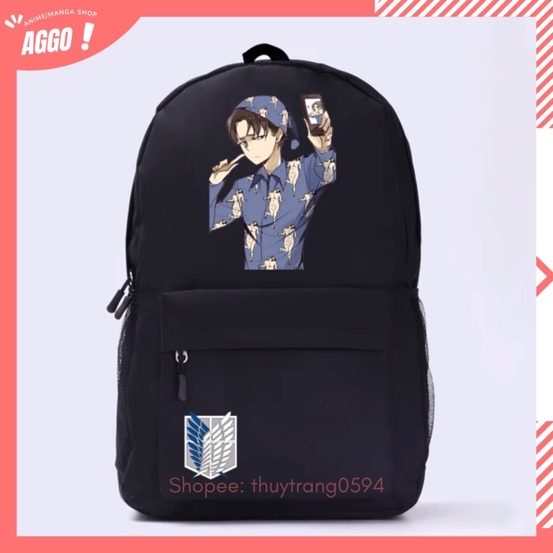 [ NHIỀU MẪU] Balo Đi Học Attack on Titan, Levi Nam Nữ Unisex Cực HOT