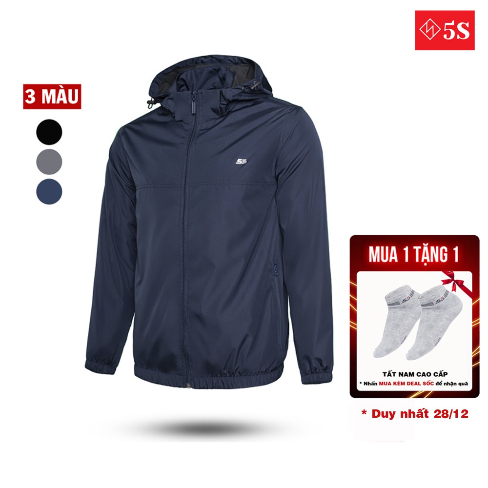 Áo Khoác Nam 5S (4 màu), Vải Gió Mềm Mại 2 Lớp, Có Mũ Che, Kiểu Dáng Trẻ Trung, Chống Thấm Nước