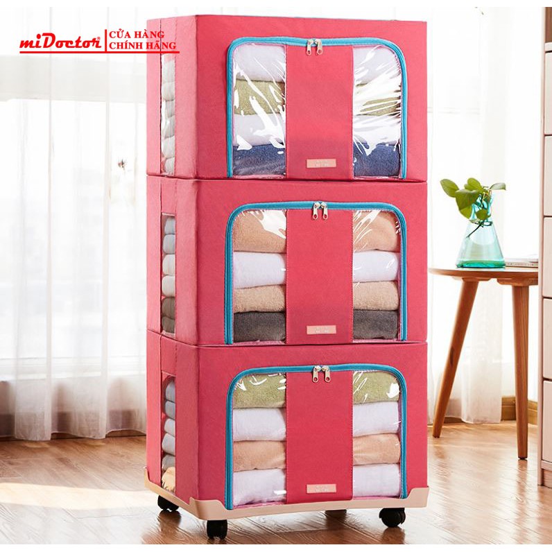 Bộ 3 Túi Đựng Chăn Màn Khung Sắt Gấp Gọn Cao Cấp miDoctor (CÓ CHỌN LOẠI MÀU)