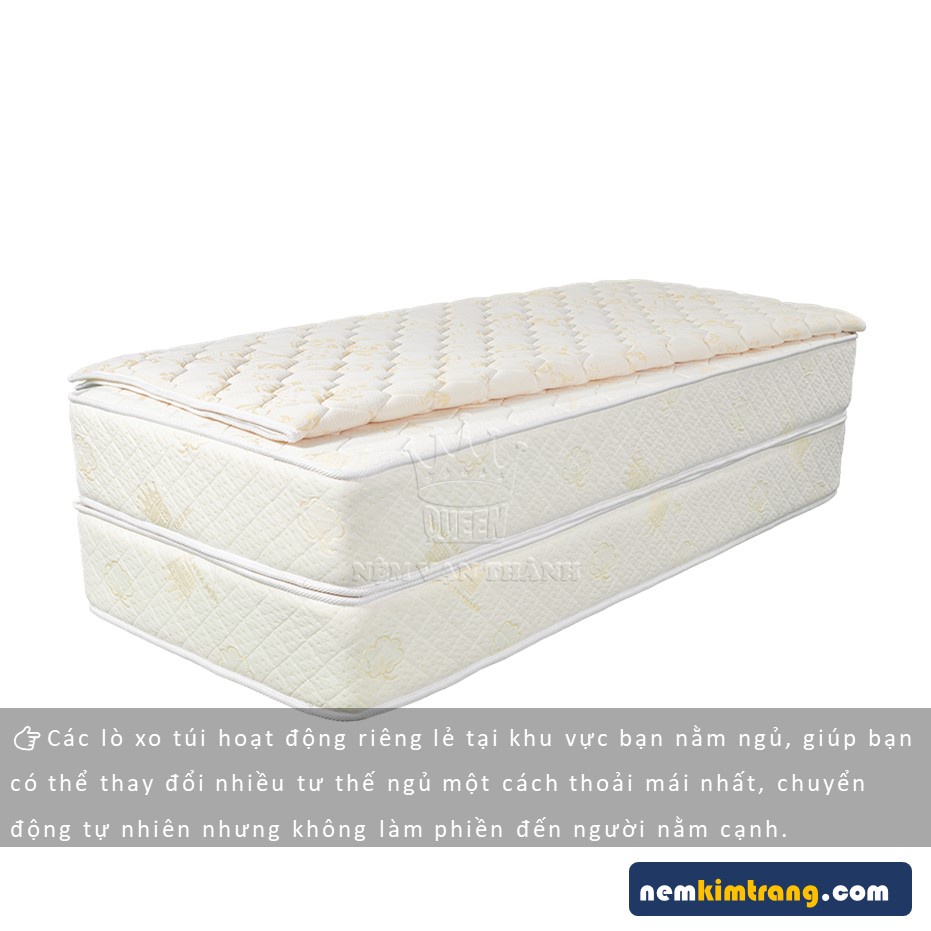 Nệm Lò Xo Túi Vạn Thành Gấp 2 COMFY - CHÍNH HÃNG, BẢO HÀNH 08 NĂM