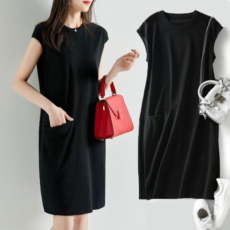 Đầm IELGY màu trơn dáng rộng phong cách Hàn Quốc thời trang