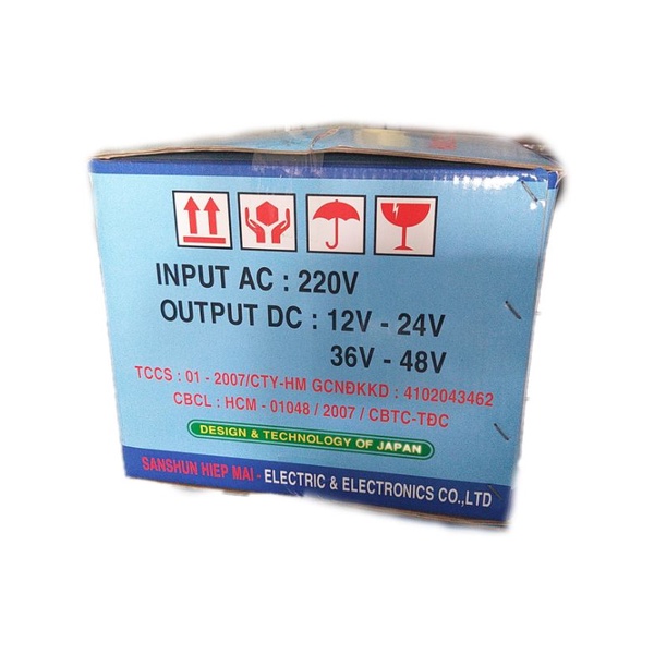 Máy sạc bình ắc quy 12V-24V-36V-48V Sanshun 60A dây đồng dùng cho ắc quy 300 Ampe