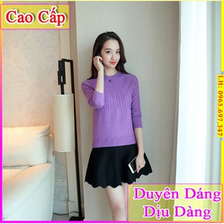 | áo len nữ | Áo Len Nữ Cổ Tròn Dản Dị, Thanh lịch Phong Cách Hàn Quốc ( Chất liệu len cao cấp )