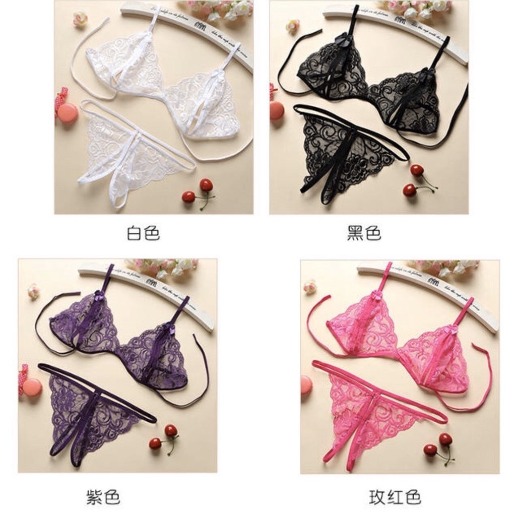 Đồ lót ren - bộ lót sexy quyến rũ gợi cảm dây, quần chip lọt khe hở đấy + áo lót ren siêu mỏng [TANGO FASHION] | BigBuy360 - bigbuy360.vn