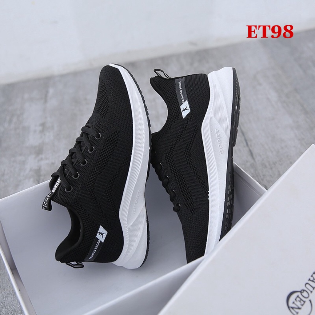 Giày bata sneaker nữ cổ thấp chất vải dệt kim cao cấp đế cao 3cm nhiều màu ET98 - Em’s Shoes