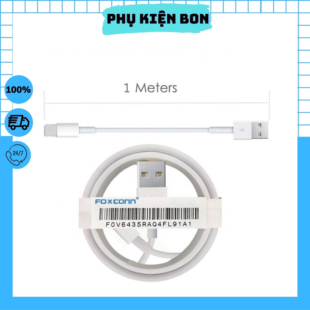 Cáp Sạc iphone Lightning Foxconn chíp 5ic Dùng Cho Các Dòng Iphone