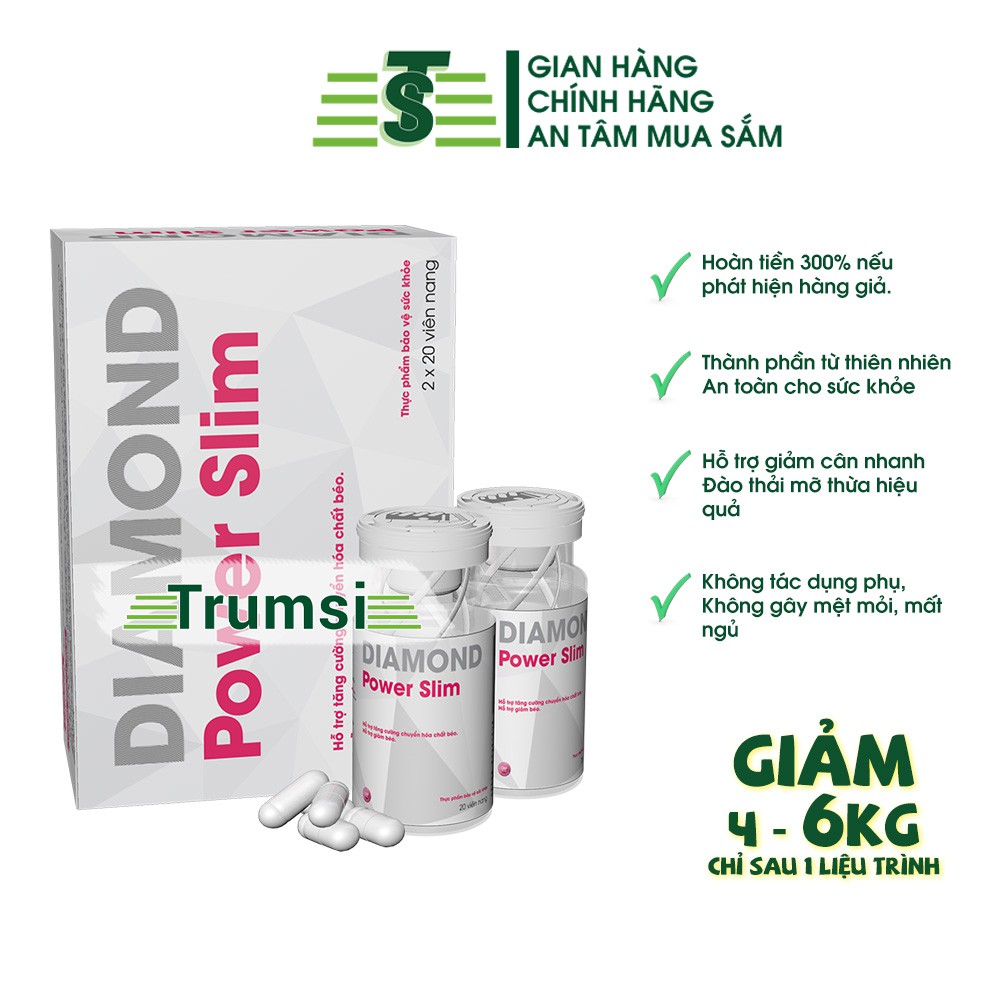 Giảm cân cấp tốc Diamond Power Slim giúp giảm cân nhanh, giảm cân an toàn hiệu quả cho người có cơ địa khó (40 viên) | BigBuy360 - bigbuy360.vn