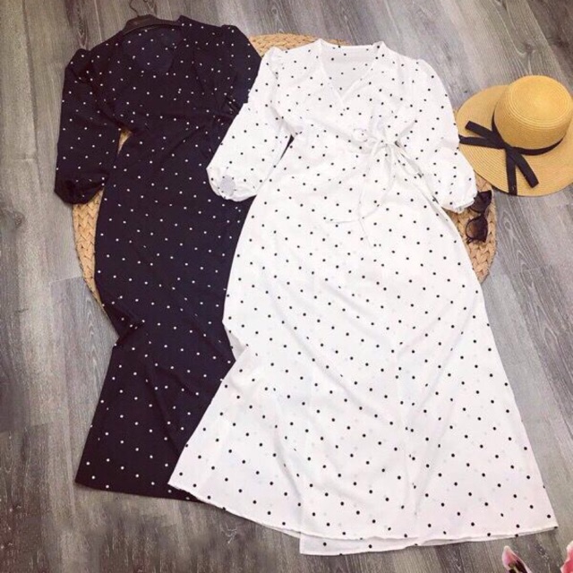 Đầm maxi chấm bi