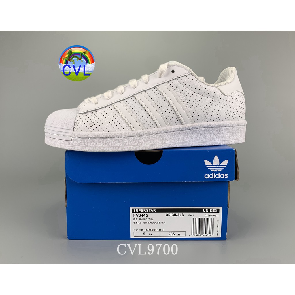 Adidas Superstars All Over Print Fv3445 Adi Clover All White Fashion Men's And Women's Trendy Shoes