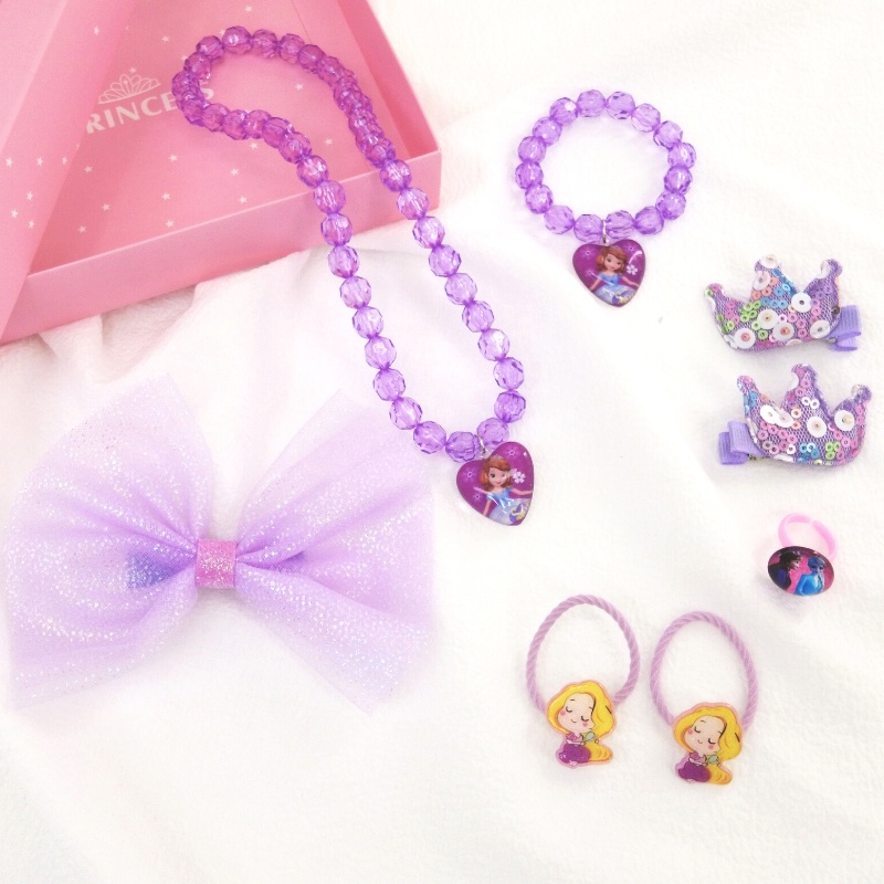 Set 8 Phụ Kiện Tóc/Kẹp Tóc/Kẹp Tóc/Băng Đô Kiểu Công Chúa Xinh Xắn Cho Bé