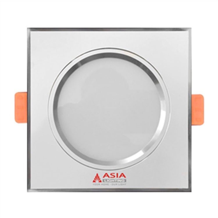Đèn Led Âm Trần Vuông 7w phi 90 Mặt Vàng/Trắng Asia Lighting Ánh Sáng Đổi 3 Màu Cao Cấp