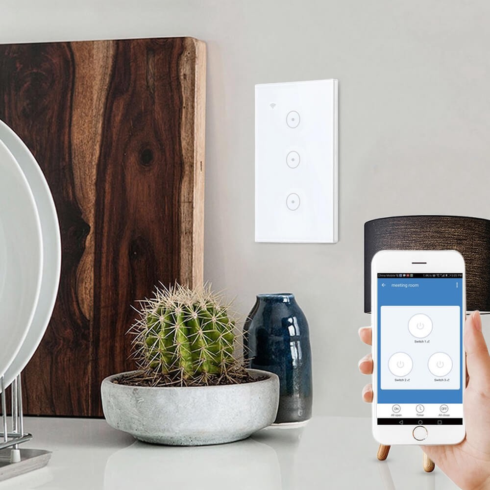 Công Tắc Wifi  hẹn giờ thông minh TUYA Smart life cảm ứng điều khiển từ xa