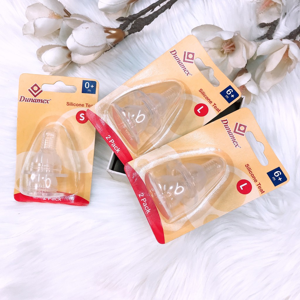 Núm ti silicon cổ hẹp bộ 2 Dunamex size S,M,L