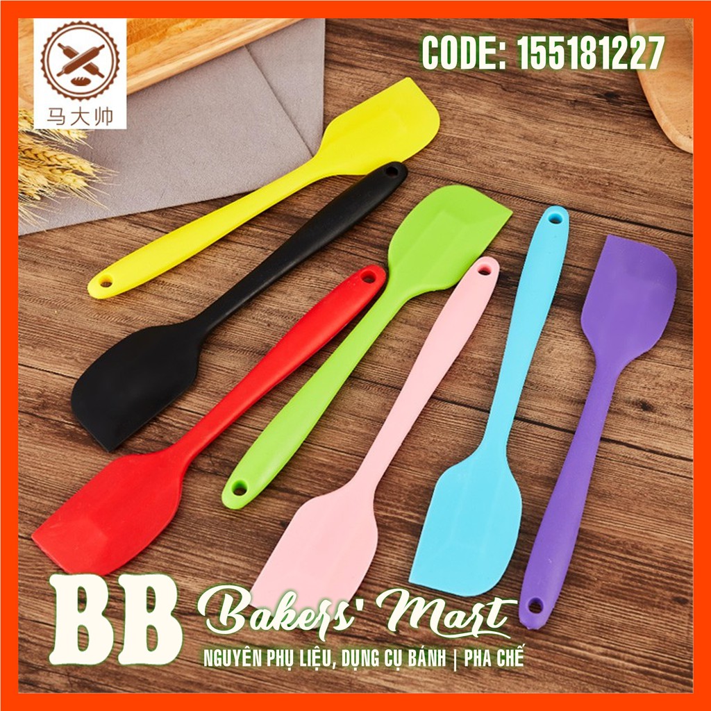 Spatula phới dẹt vét trộn bột silicone đúc liền 1 màu LỚN - 28cm (GIAO MÀU SẮC NGẪU NHIÊN)