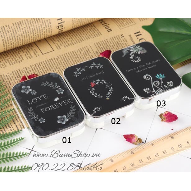 Khay gương đôi, đựng được 2 cặp lens ForeverLove