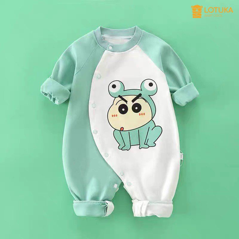Bodysuit Cho Bé LOTUKA Cúc Chéo Tiện Lợi, Bộ Liền Thân Dài Tay Thu Đông size 3-12kg