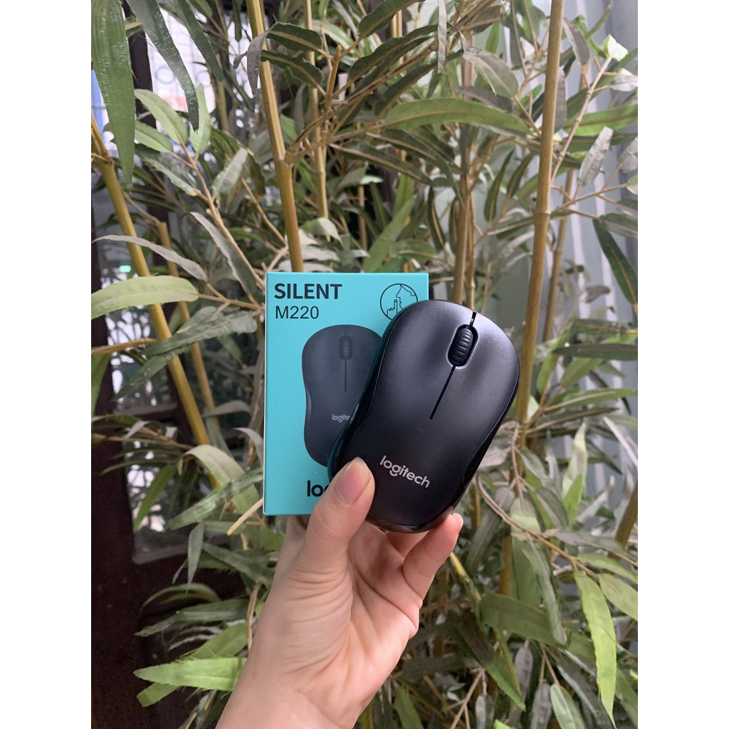 Chuột máy tính ko dây laptop Logitech M220 không tiếng động có nút tắt on off cực dễ thương cute AKIKI AKM220