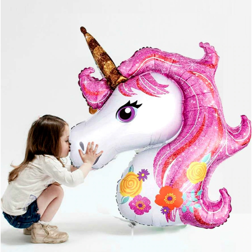 Bong bóng bơm hơi hình ngựa một sừng 117CM * 87cm