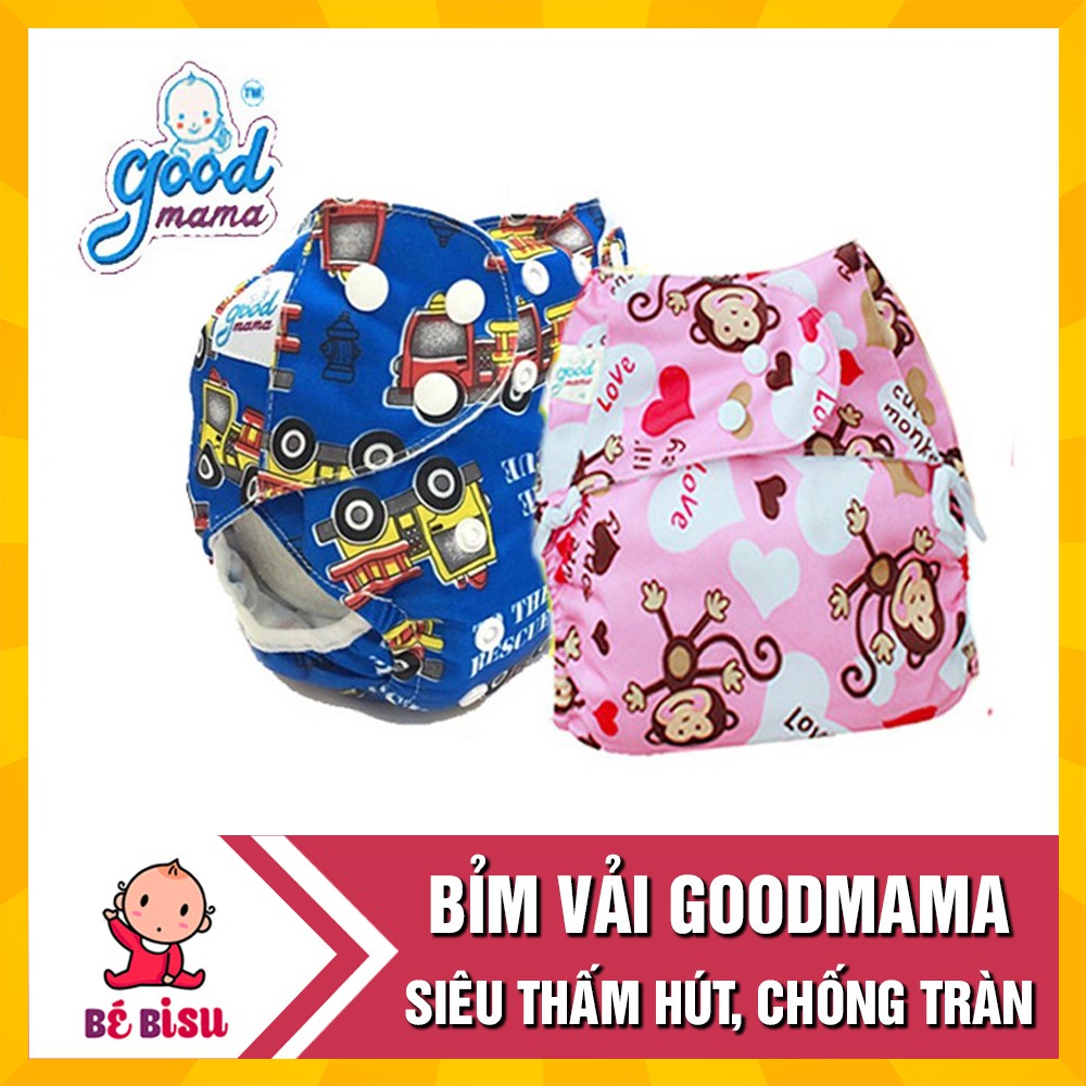 Bỉm vải Goodmama siêu chống tràn size M và size L cho bé (3-20kg)