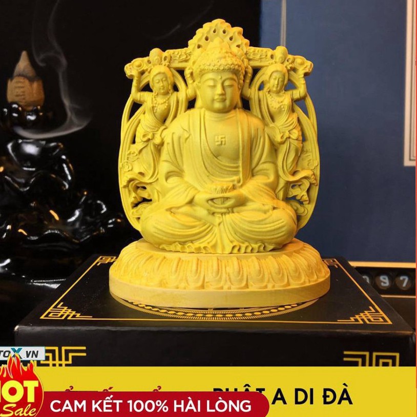 Tượng phật A Di Đà gỗ Hoàng Dương -Hàng cao cấp