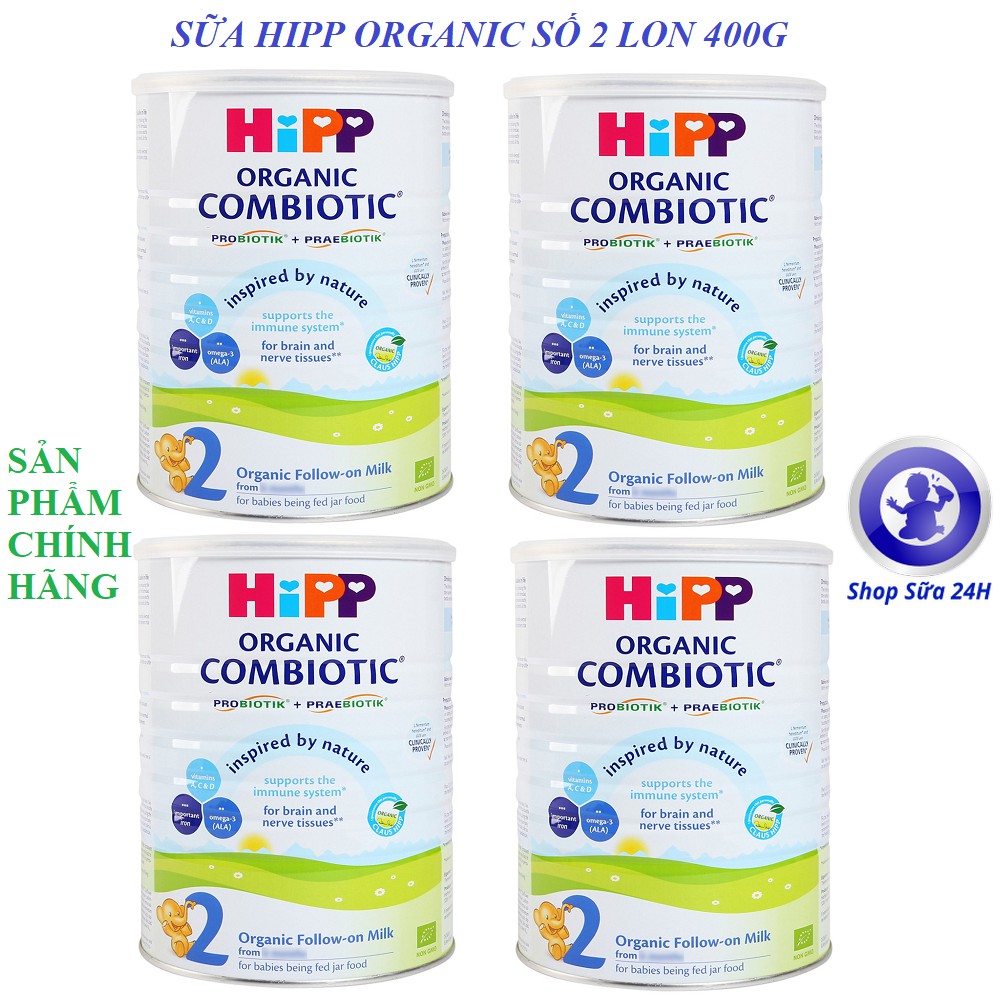 Combo 4 Lon 350g Sữa HiPP ORGANIC COMBIOTIC SỐ 1, SỐ 2, SỐ 3