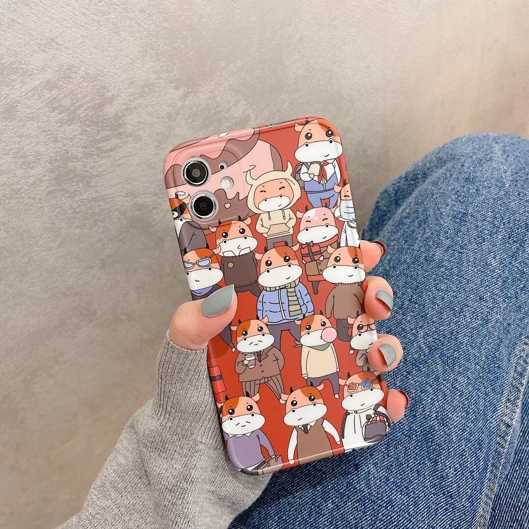 Ốp Điện Thoại Mềm Hình Bò Sữa 3D Cho Iphone 12pro Max 12mini 11pro Max Xs Max Xr Se 2020 7 8 Plus | BigBuy360 - bigbuy360.vn