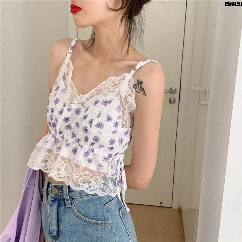 Áo croptop lụa 2 dây phong cách mùa hè cho nữ | BigBuy360 - bigbuy360.vn