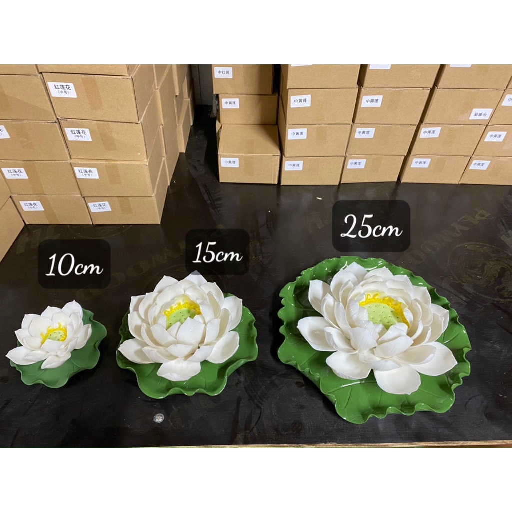 HOA SEN SỨ 15CM, 25CM CẮM CHÂN NHANG - TRẦM, NẾN