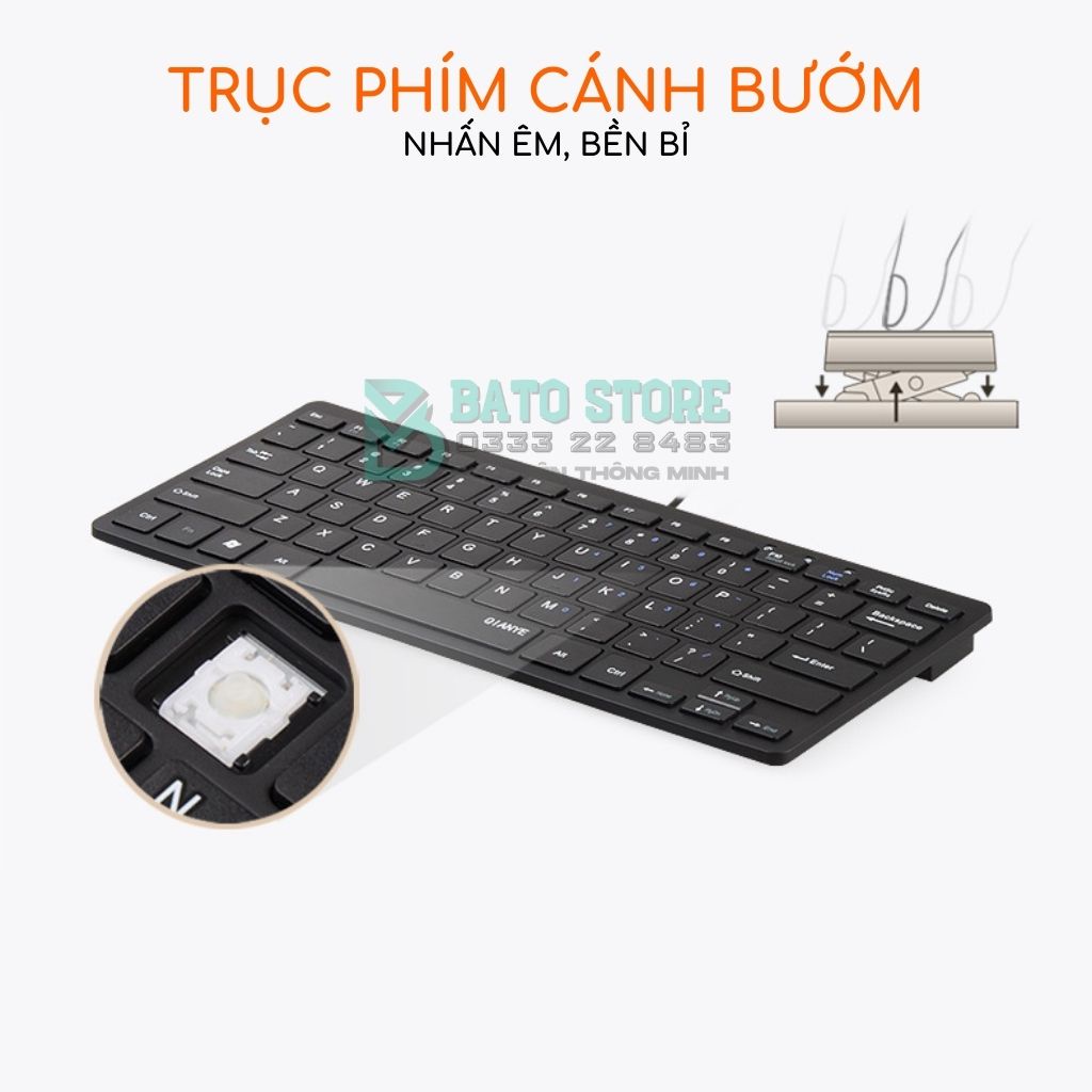 Bàn Phím Mini K1000 Chính Hãng Siêu Mỏng, Nhỏ gọn, Phím Êm, Kết Nối Dễ Dàng, Gõ Không Tiếng